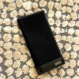 TUMI black leather tall wallet